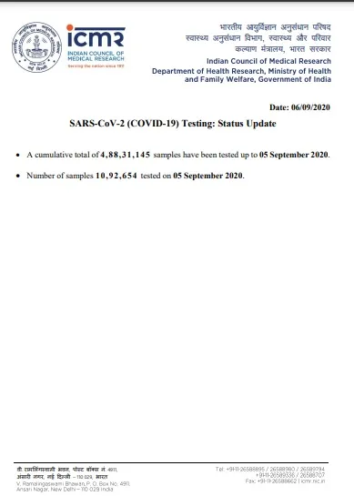 india coronavirus samples tested details icmr 